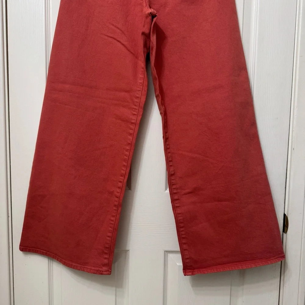 Universal Thread Sailor Wide-Leg Jeans Women’s Size 8 Coral-Red High-Rise Pants - Picture 8 of 13